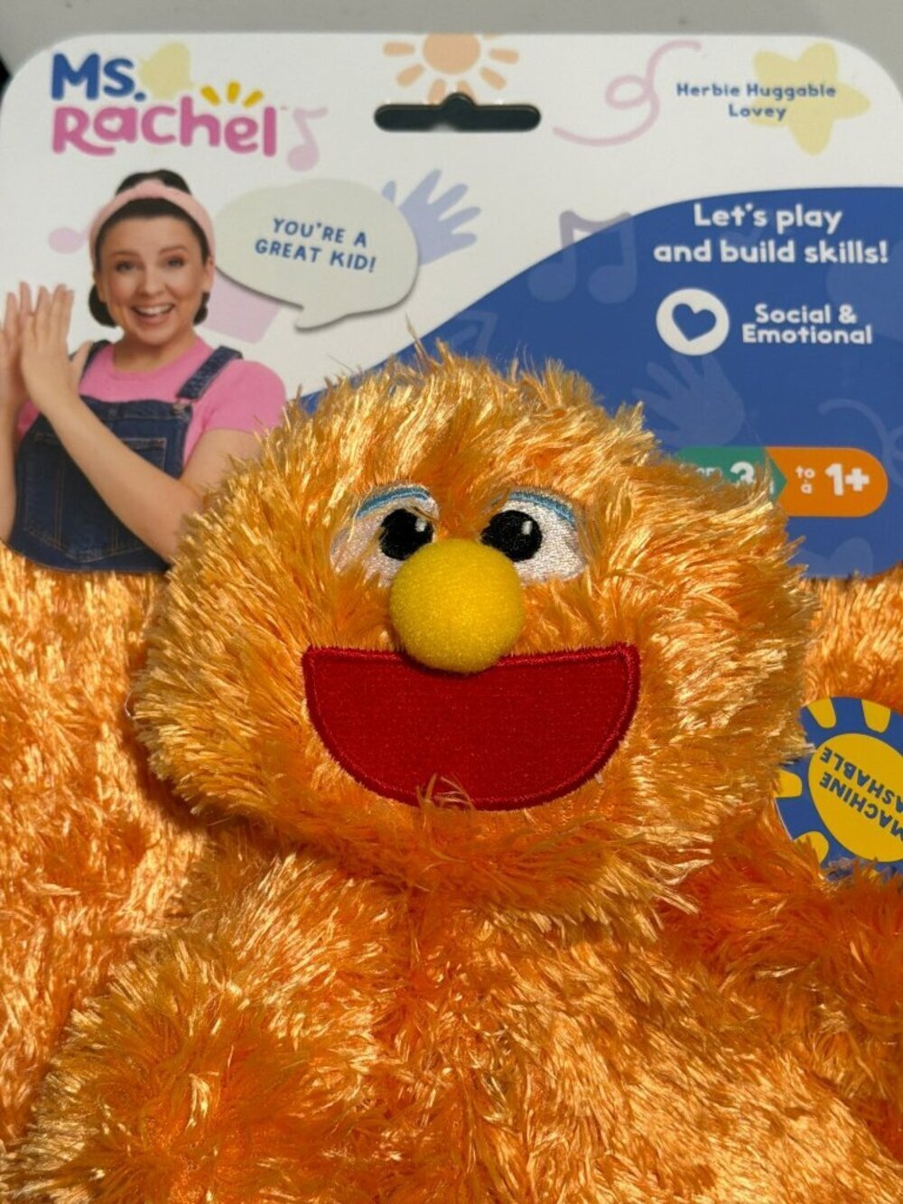 New Ms. Rachel Herbie Huggable Herbie Lovey Plush Toy For Ages 3 Mos+